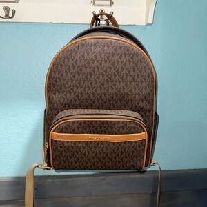 Michael Kors Signature Brown and Tan Backpack